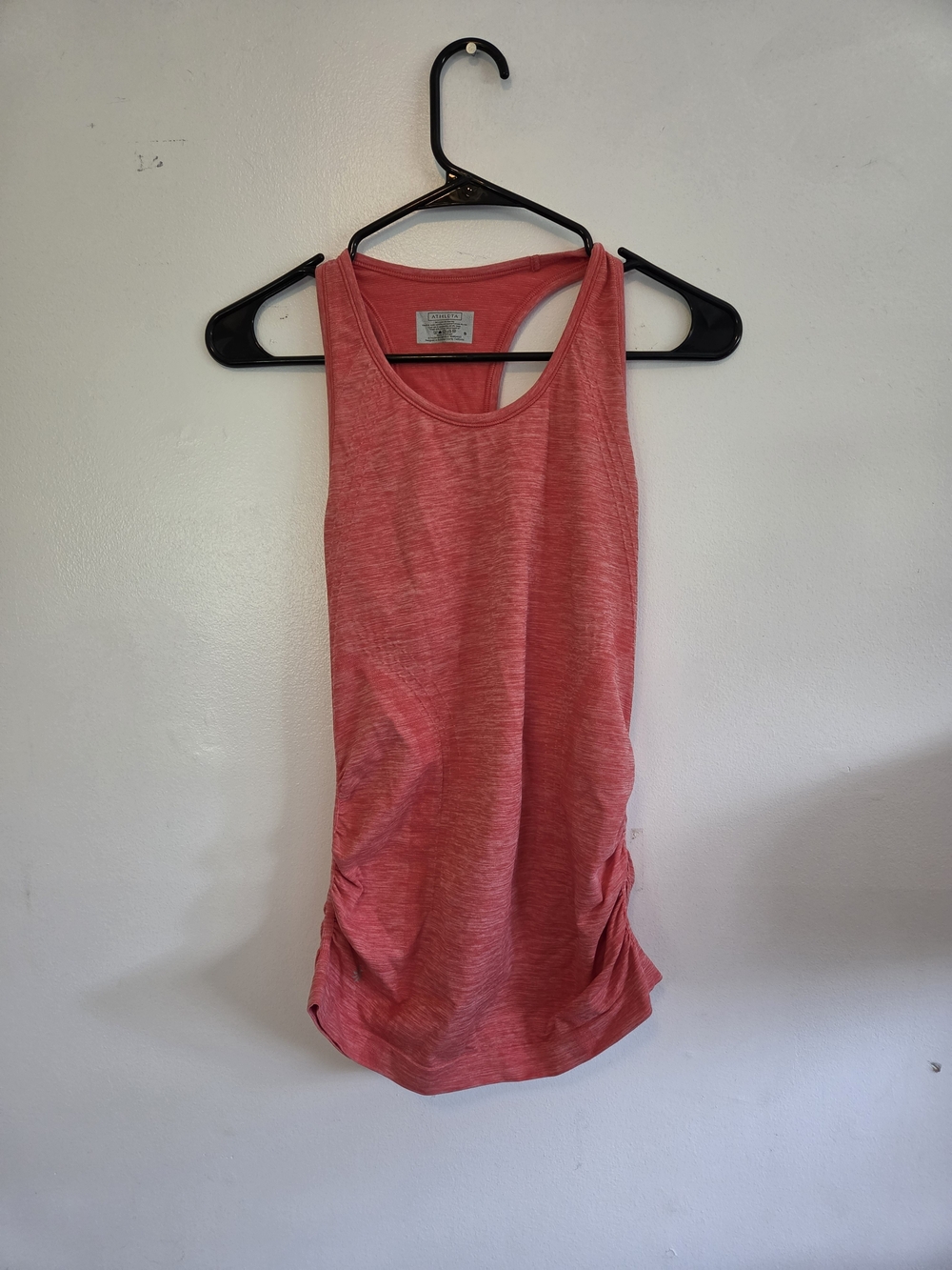 ATHLETA Lightweight Orange Racerback Tank Top with Side Ruching